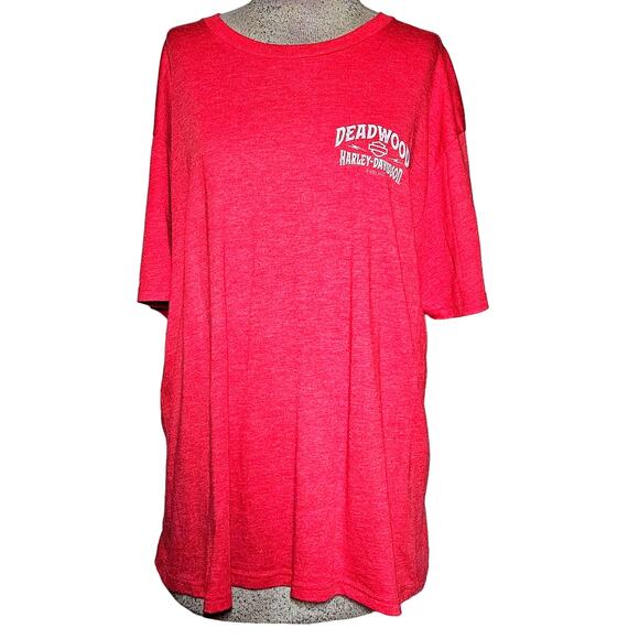 Harley Davidson Red Deadwood SD Tee Shirt Size XL - Picture 1 of 4